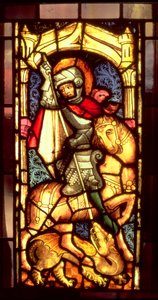 Glasmaleri, der forestiller St. George og dragen fra Köln, ca. 1300 af Unbekannt Unbekannt