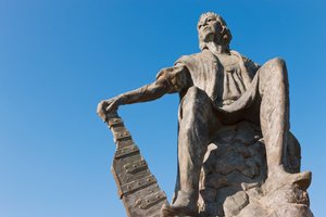 Statue af Christopher Columbus ved La Rabida-klosteret, Huelva-provinsen, Andalusien, det sydlige Spanien. af Unbekannt Unbekannt