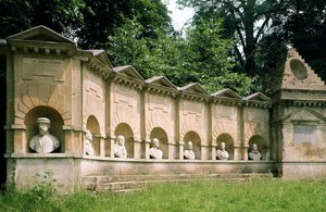 Stowe, William Kent (1684-1748), Temple of British Worthies, ca. 1735, Buckinghamshire, Storbritannien af Unbekannt Unbekannt