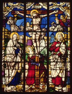 Korsfæstelsen, farvet glasvindue, sandsynligvis fra Abbey of Altenberg, nær Köln, måske designet af maleren kendt som Master of the Holy Kindred, ca. 1500 af Unbekannt Unbekannt