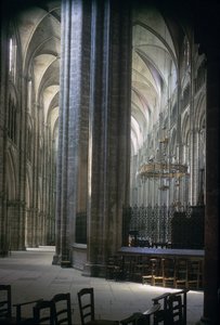 Udsigt over interiøret, Durham Cathedral, bygget 1093-1289 af Unbekannt Unbekannt