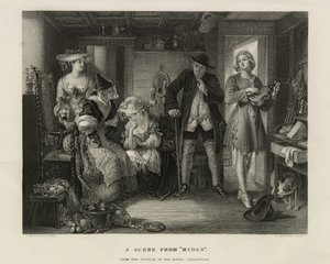 En scene fra Midas, Storbritannien, ca. 1850 (gravering) af Unbekannter Künstler