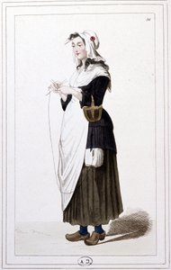 En guillotine-strikker i 1793. ca. 1810 (Kobberstik) af Unbekannter Künstler