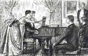 En musikalsk aften derhjemme. af Unbekannter Künstler