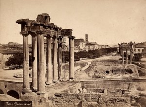 En udsigt over Forum Romanum af Unbekannter Künstler