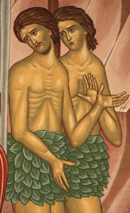Adam og Eva. Saint-Antoine-le-Grand ortodokse kirke Saint-Laurent-en-Royans Frankrig af Unbekannt