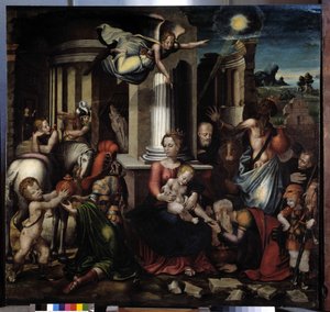 Tilbedelse af Magi. Maleri af Pierre Malet Olie på lærred Cathedrale Saint Sauveur Aix en provence af Unbekannter Künstler