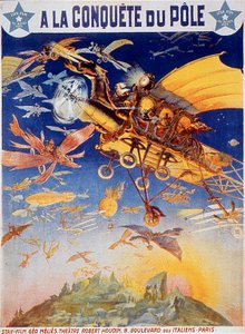 Plakat af filmen A la conquete du Pole af Georges Melies 1912 Stumfilm af Unbekannt