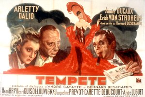 Plakat af filmen Tempete af Bernard Deschamps med Arletty Marcel Dalio Annie Ducaux og Erich Von Stroheim 1940 af Unbekannt