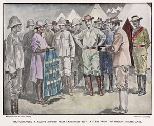 Afrikaner leverer breve til britiske soldater under Boerkrigen, ca. 1900 af Unbekannt