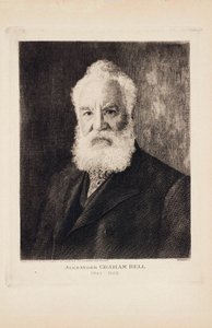Alexander Graham Bell, skotskfødt opfinder og telefonpioner af Unbekannt