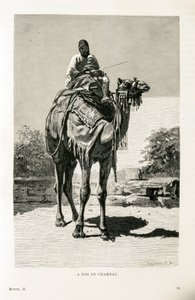 En egypter og hans barn på en kamel - Illustration fra Atlas of Egypt af Unknown