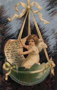 En engel bringer et budskab - Postkort dateret 1904 af Unbekannt
