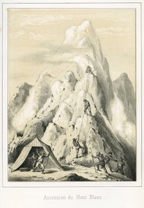 Lavine på Mont Blanc, som resulterede i, at tre guider døde. Indgravering "" Ciel Terre et Mer" af R. Delasalle, omkring 1860 af Unbekannt