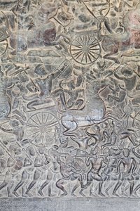 Basrelieffer på det nordlige galleri i Angkor wat, Cambodja af Unbekannter Künstler