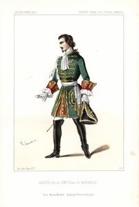 Basbaryton Edouard Gassier i rollen som greven i Aubers La Barcarolle, Opera Comique af Unbekannter Künstler