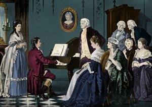 Beethoven spiller hos Wolfgang Amadeus Mozart af Unbekannter Künstler
