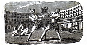 Boksere i Colosseum i det gamle Rom af Unbekannt