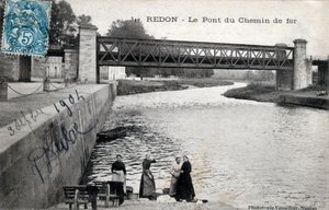 Brittany, Ille et Vilaine (35), Redon: jernbanebroen - Postkort dateret 1904 af Unbekannt