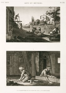 Bygningskonstruktion og reparation Tømrere og snedkere, Egypten, c 1798 af Unbekannt