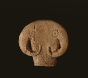 Tyrehovedamulet, prædynastisk egypter, Naqada IIa, ca. 3500 f.Kr. (flodhest elfenben) af Unbekannt