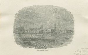 Burton-upon-Trent - Old Church: vignetteret træsnitsgravering og [?1800-tallet] af Unbekannt