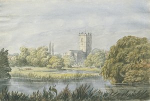 Burton-upon-Trent - "Gamle" kirke: akvarelmaleri, nd [? 1800-tallet] af Unbekannt