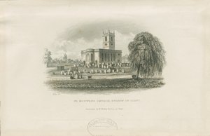 Burton-upon-Trent - St. Modwens Church: steel engraving, and [? 19th century] dani af Unbekannt
