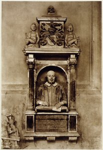 Buste af William Shakespeare (1564-1616) og inskription (s/h foto) af Unbekannt