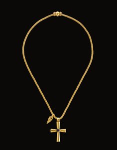 Byzantinsk guld- og glaskors, ca. 5.-7. århundrede af Unbekannt
