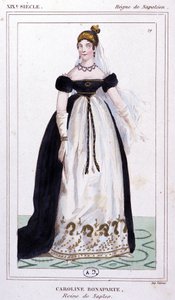 Caroline Bonaparte, ca. 1810 (kobberstik) af Unbekannter Künstler