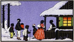 Julefest i en landsby i Østrig, ca. 1910 (postkort) af Unbekannter Künstler