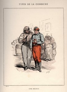 Paris Commune: kostume fra UNE RECIRUE (15) i "" Les Communeux af Unbekannt