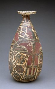 Korintisk alabastron med sort figur, med en bevinget "dyrenes elskerinde", græsk, arkaisk periode, ca. 600 f.Kr. (terracotta) af Unbekannt