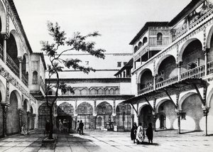 Gården til Kasbah-fæstningen i Algier af J.B. and Brown J. Rowbotham