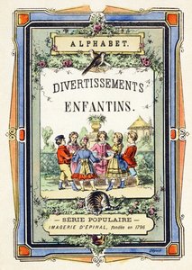 Cover - kreds af børn i en have - Alfabet - børneunderholdning - Billedepinal, populær serie ca. 1890 (illustration) af Unbekannt