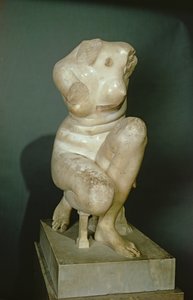 Krøjende Afrodite, romersk kopi af original græsk bronze fra slutningen af det 3. århundrede f.Kr. (marmor) af Unbekannt