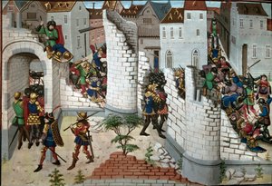 Korstog: erobringen af Jerusalem. Detalje. (miniature) af Unbekannter Künstler