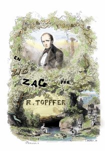 Tegneseriens debut: frontispice af "Nouveaux voyages en zig-zag" af Rodolphe Topffer (1799-1846) af Unbekannter Künstler
