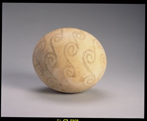 Dekoreret strudseæg, egyptisk, ca. 2. årtusinde f.Kr. (strudseæg) af Unbekannt
