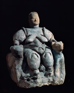 Deesse mere, statue de terre cuite. 8000-6000 AD kommer fra Catal Huyuk af Unbekannt
