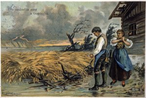 Fri os fra det onde. Bønder efter stormen. ca. 1900 (illustration) af Unbekannter Künstler