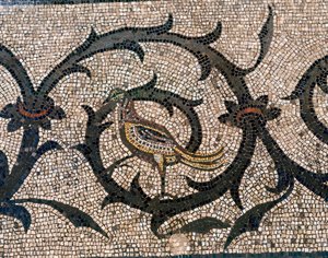 Detalje af gulvet i den tidlige kristne basilika i Aquileia, Udine af Unbekannt