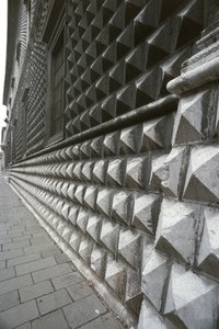 Detalje af facaden af ​​Palazzo dei Diamanti, Ferrara, Italien (foto) af Benjamin Baud