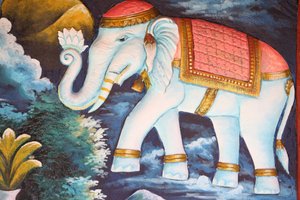 Hengiven elefant. Siem Reap Cambodia af Unbekannt