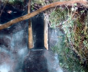 Hundegrotte nær Napoli - hunde kvæles af kuldioxid og mennesket overlever af Unbekannter Künstler