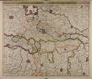 Ducatus Mantuensis : in qua sunt ducatus Guastallae principatuum Castiglionae Solverinae Bosolae et Sabbionettae nec non Mirandolae ducatus : cum ommibus adjacentibus provinciis af Unbekannter Künstler