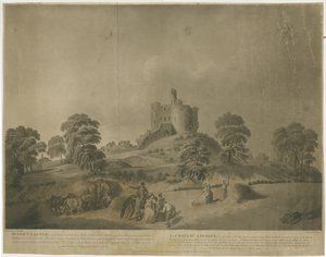 Dudley Castle: - The Keep: akvatint med indgraveret beskrivelse, nd [c 1793] af Unbekannt