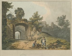 Dudley Castle - The Keep: farvet akvatintegravering og [?1800-tallet] af Unbekannt
