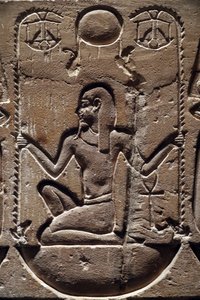 Egypten, Medamud, Montu tempeldør, detalje 221-205 f.Kr. af Unbekannter Künstler
